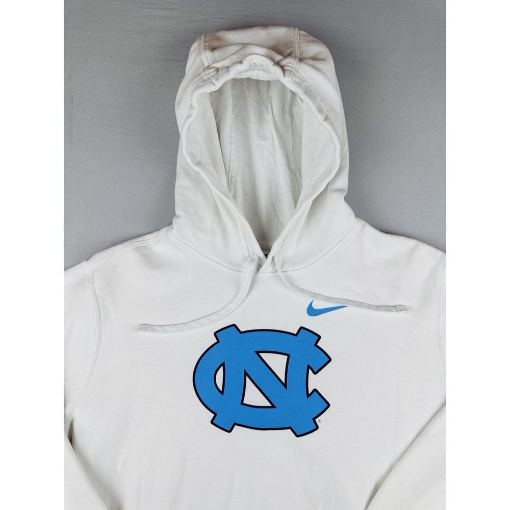 Nike North Carolina Tar Heels Hoodie White Pullover Fleece NCAA Men's XL